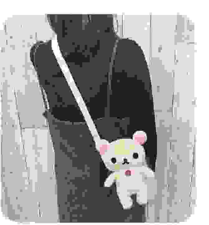 San-X Co-rilakkuma Soft Plush Pochette/Crossbody/Shoulder Pouch 9" Tall. limited edition.