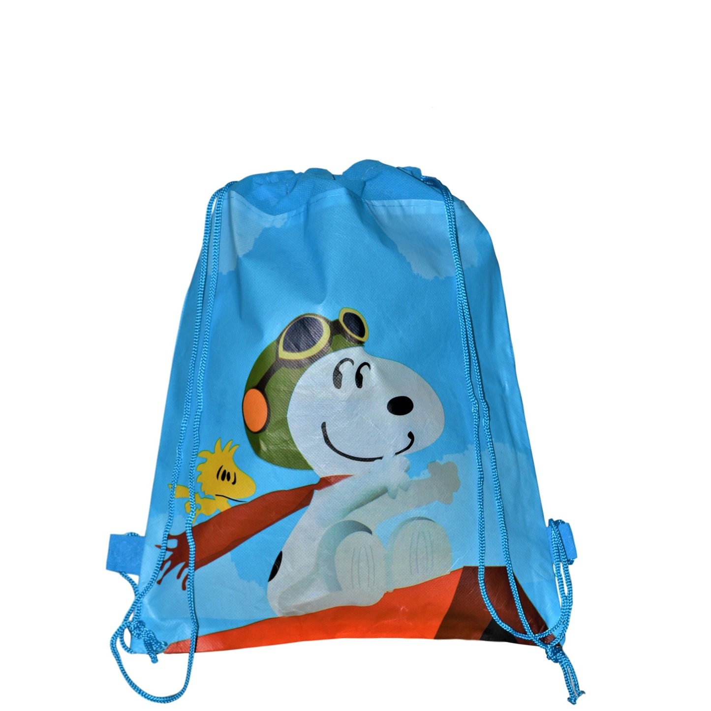 Peanuts Snoopy Cute Non- Woven Large Drawstring Bag For Kids 14" H x 10.5' L. limited Edition.