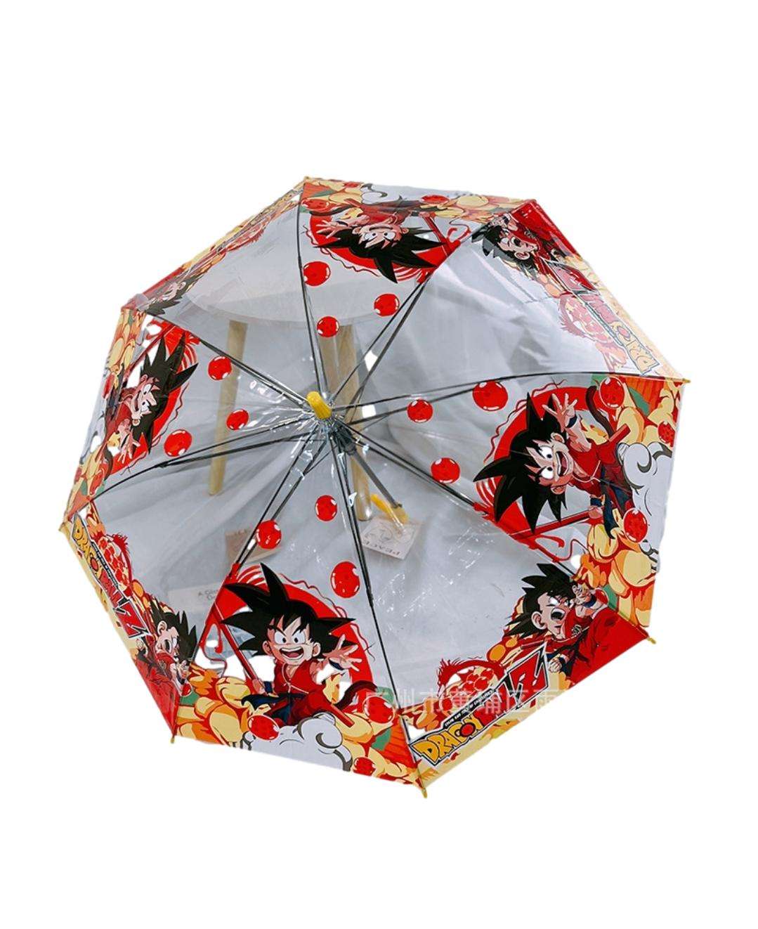 Dragon Ball Z Transparent Stick Safe Manual Open/Close 8 Fiberglass Rib 21" Umbrella.