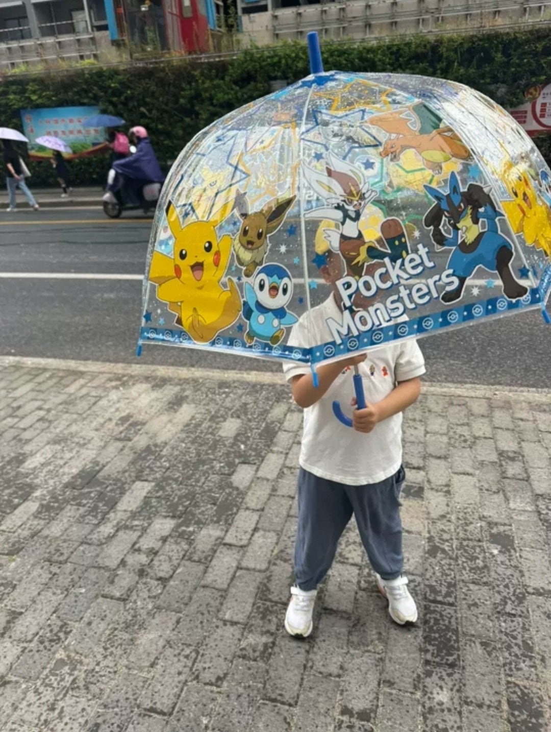 Pokemon Unisex Vinyl Jump Start Stick Umbrella. Dome Type Deep Tension Stylish and Cute. Christmas,New Year,Birthday Party, Best Gift.