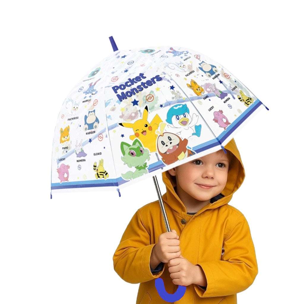 Pokemon  Clear Vinyl Stick Jump Start 8 Fiberglass Rib 21" Umbrella.