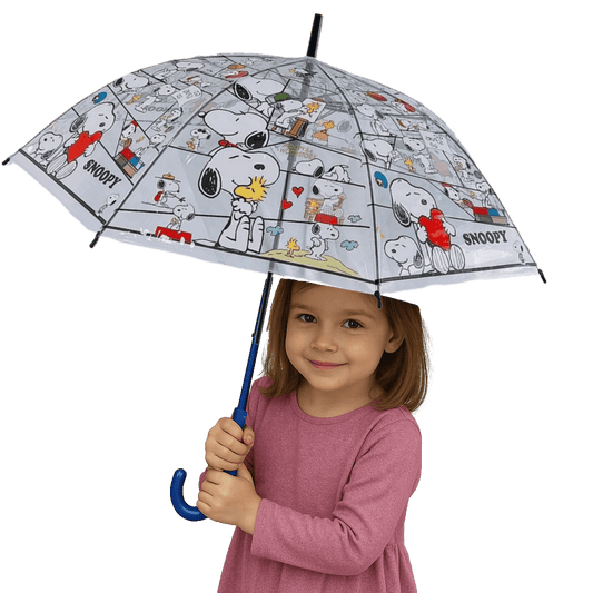 Peanuts Snoopy Transparent  8 Fiberglass Rib 21" Stick Umbrella. Best Gift. (