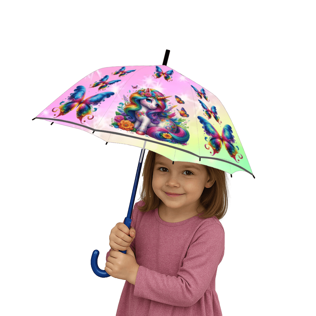 Unicorn Dome Shaped 8 Fiberglass Ribs 19" Stick Umbrella For Girls Best Birthday Party Christmas Gift (Copy) (Copy)