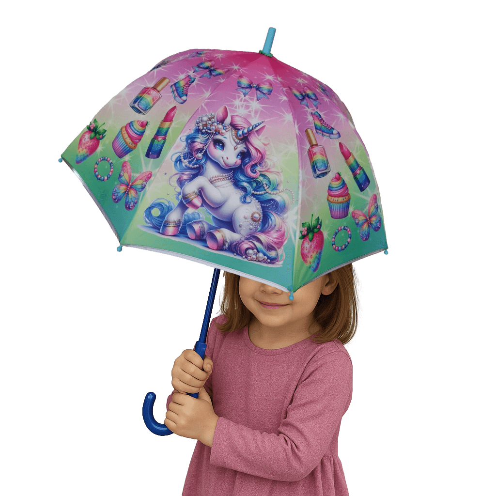Unicorn Dome Shaped 8 Fiberglass Ribs 19" Stick Umbrella For Girls Best Birthday Party Christmas Gift (Copy)