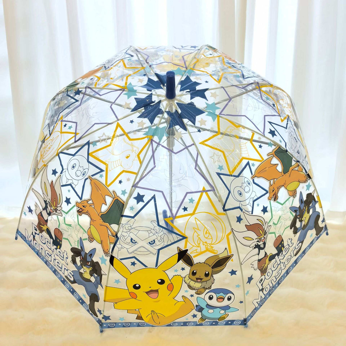Pokemon Unisex Vinyl Auto Open Stick Umbrella. Dome Type Deep Tension Stylish and Cute. Christmas,New Year,Birthday Party, Best Gift.