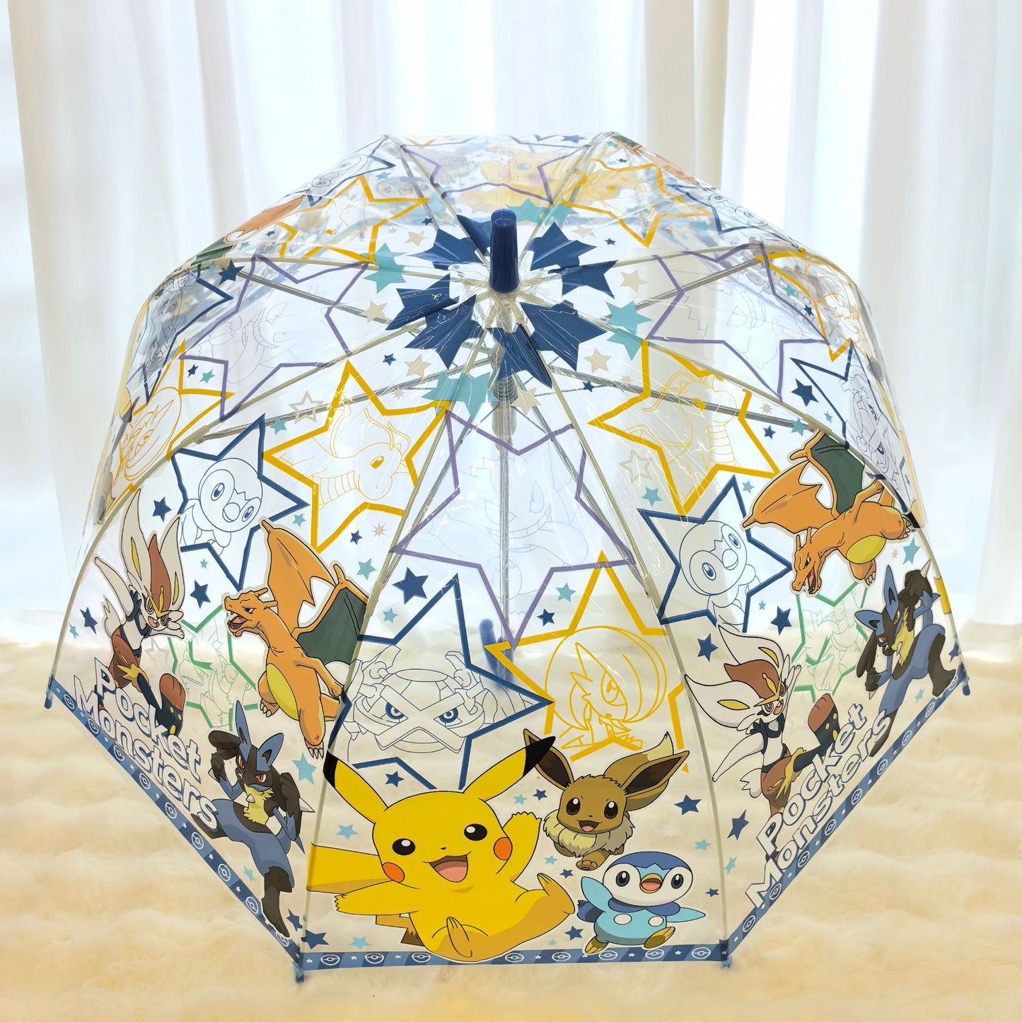 Pokemon Unisex Vinyl Jump Start Stick Umbrella. Dome Type Deep Tension Stylish and Cute. Christmas,New Year,Birthday Party, Best Gift.