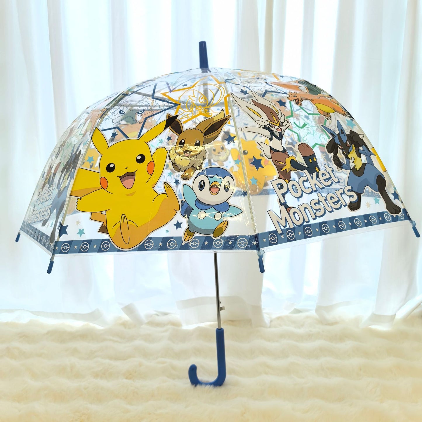 Pokemon Unisex Vinyl Jump Start Stick Umbrella. Dome Type Deep Tension Stylish and Cute. Christmas,New Year,Birthday Party, Best Gift.