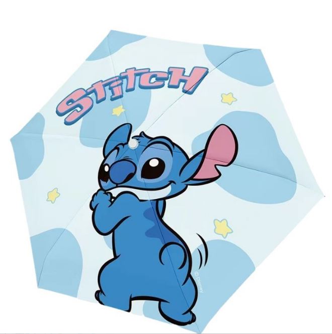 Disney Stitch Folding Safe Manual Open/Close Umbrella Sun/Rain Lightweight Travel Compact