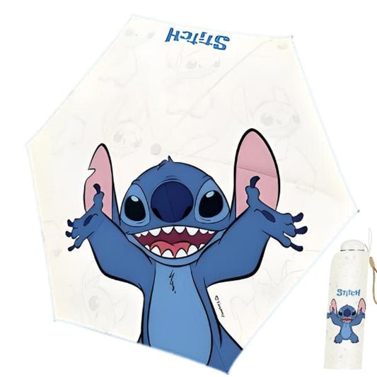 Disney Stitch Folding Safe Manual Open/Close Umbrella Sun/Rain Lightweight Travel Compact