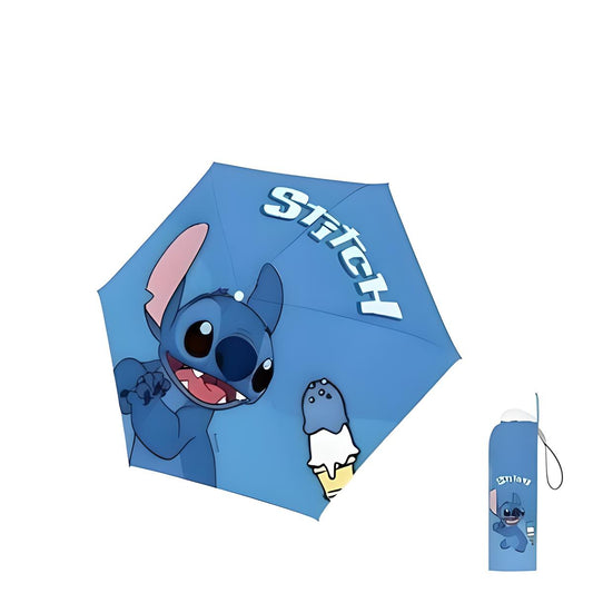 Disney Stitch Folding Safe Manual Open/Close Umbrella Sun/Rain Lightweight Travel Compact