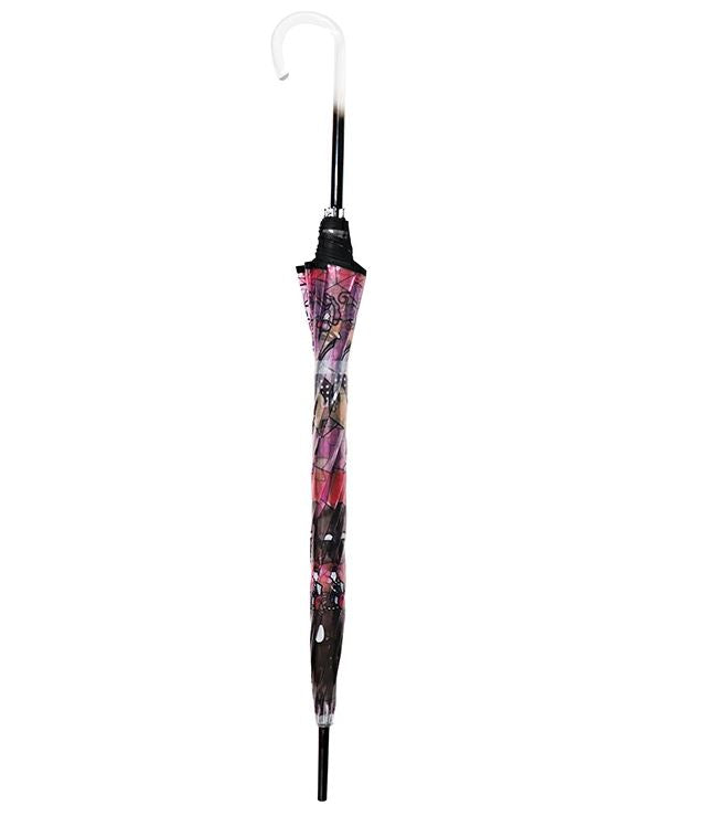 Sanrio Kawaii Stainedglass Like Kuromi Vinyl Jump Start Stick Large Umbrella. Dome Type Deep Tension Stylish and Very Popular. Best Gift. 8 Bones 23.5"" Each is Made of Lightweight, Durable, and Break-Resistant Fiberglass.