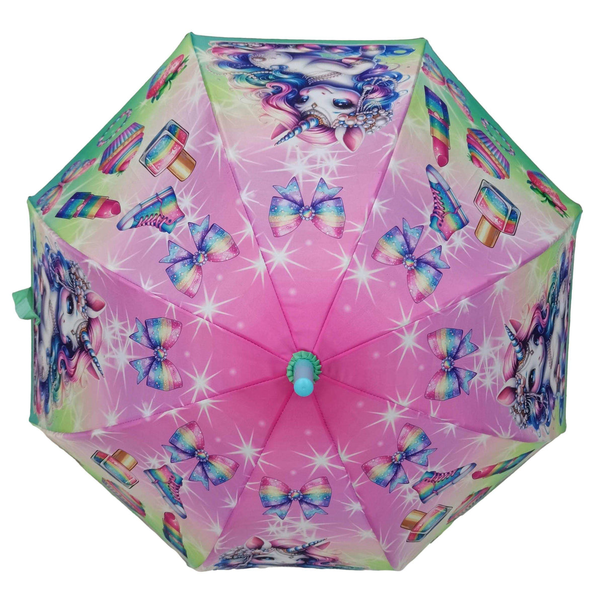 Unicorn Dome Shaped 8 Fiberglass Ribs 19" Stick Umbrella For Girls Best Birthday Party Christmas Gift (Copy)