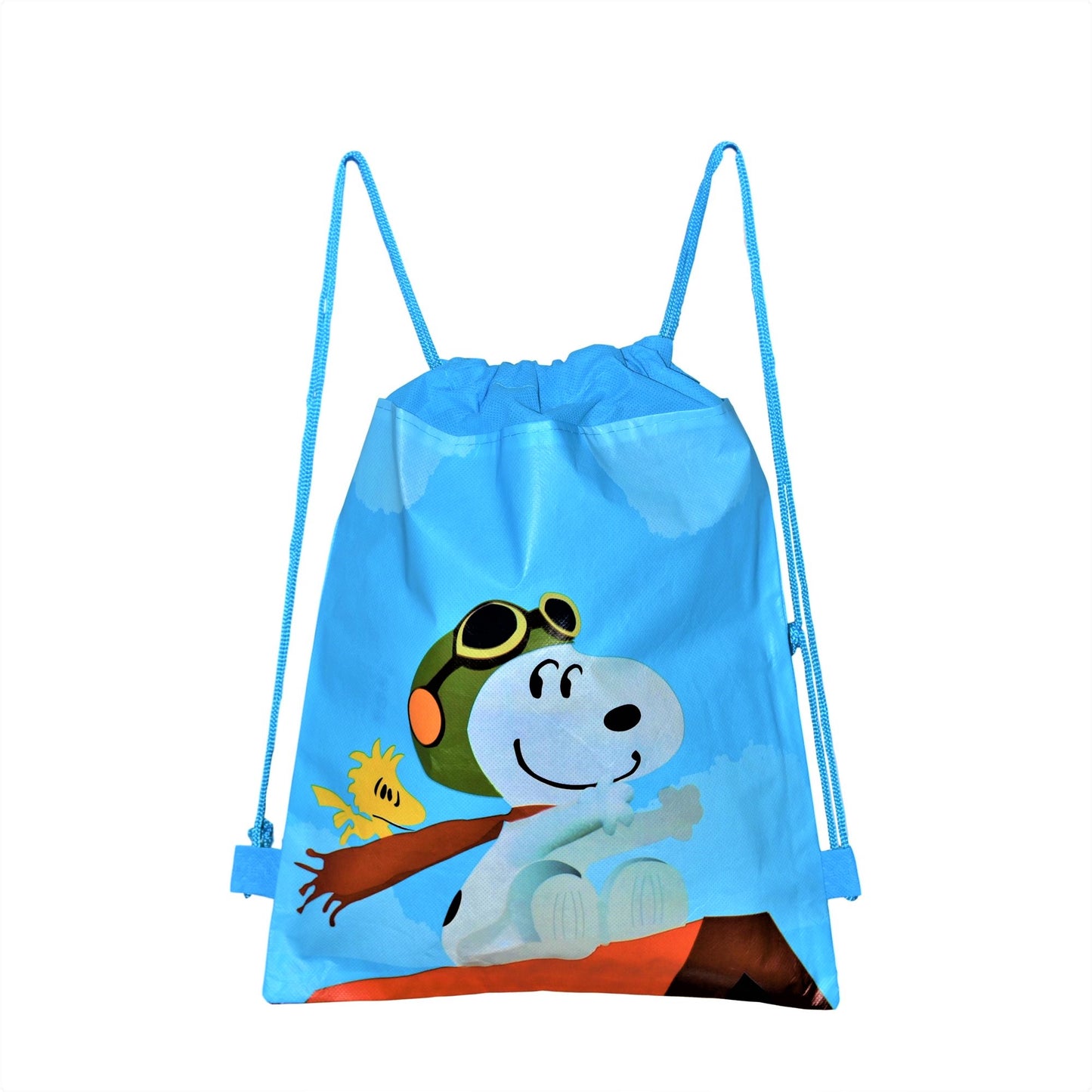 Peanuts Snoopy Cute Non- Woven Large Drawstring Bag For Kids 14" H x 10.5' L. limited Edition.