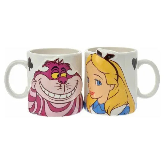 Disney Alice In Wonderland 3D Pair Mug Gift Set.