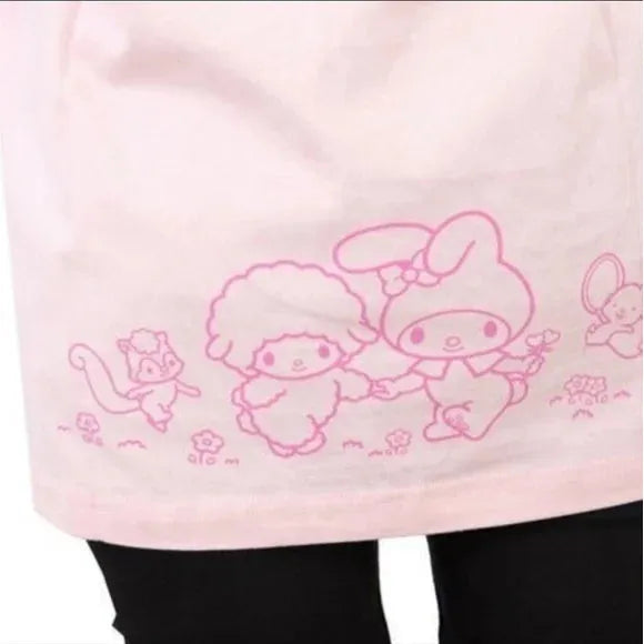 My Melody Sanrio Narikiri T-Shirt Short Sleeve With HoodieSize Approx M