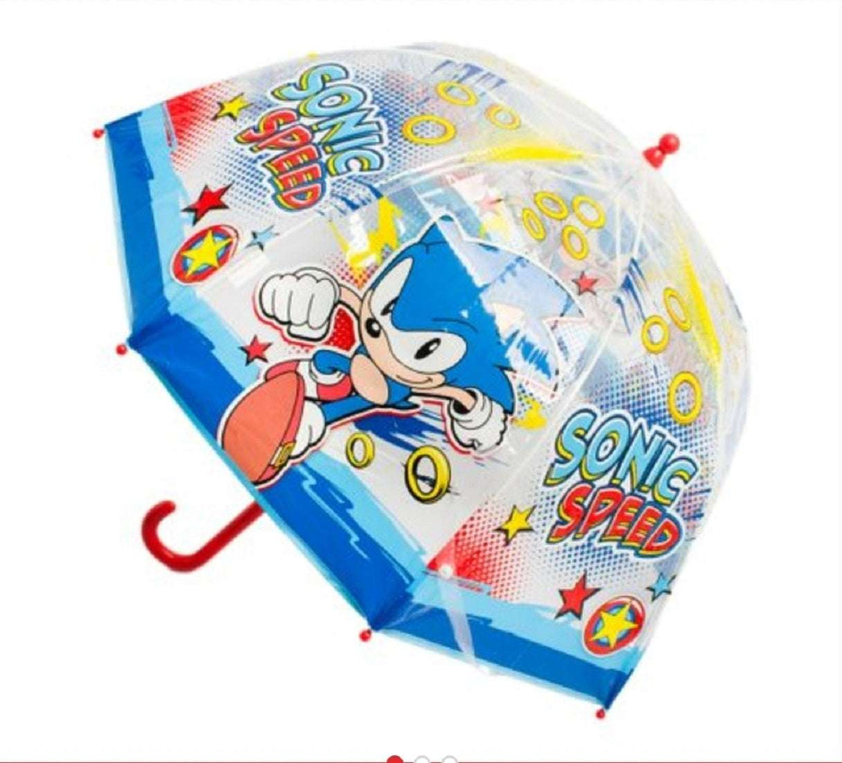 Sonic  Clear Transparent Stick Safe Manual Open/Close 8 Fiberglass Rib 21" Umbrella.