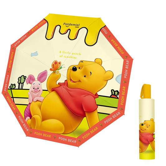 Disney Winnie The Pooh Folding Auto Open-Close Rain-Sun Umbrella. UV Protection, Windproof.