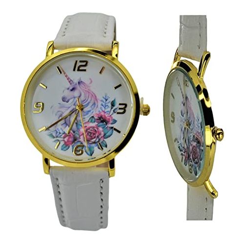 Girls Women's Fashion Unicorn Lucky Watch, 6.5mm Ultra-Thin Big Face Business Casual Ladies Watch, Analog Quartz Female Dress Modern Watch .