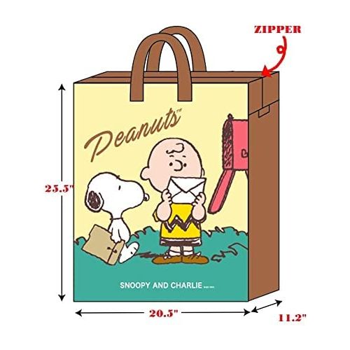 Snoopy Extra Large Jumbo 25.5" Storage/Travel/Shopping/Moving/ Laundry/Space Saving Bag.Convenient With a Zipper & Carrying Handles. limited Edition.