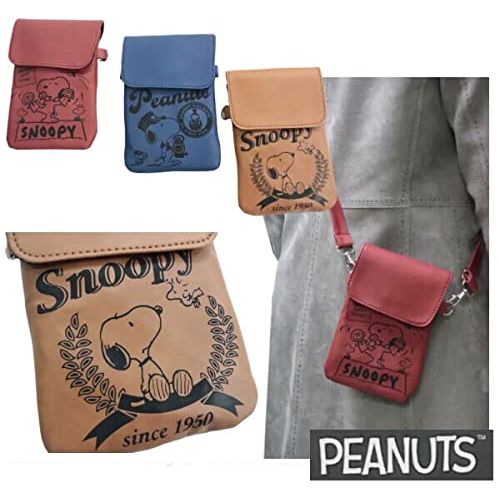 Snoopy Smartphone/Passport Traveling Shoulder/Neck Leather Pouch