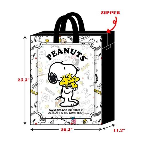 Snoopy Extra Large Jumbo 25.5" Storage/Travel/Shopping/Moving/ Laundry/Space Saving Bag.Convenient With a Zipper & Carrying Handles. limited Edition.